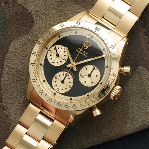 rolex daytona yellow gold paul newman dial|rolex daytona 6239 price.